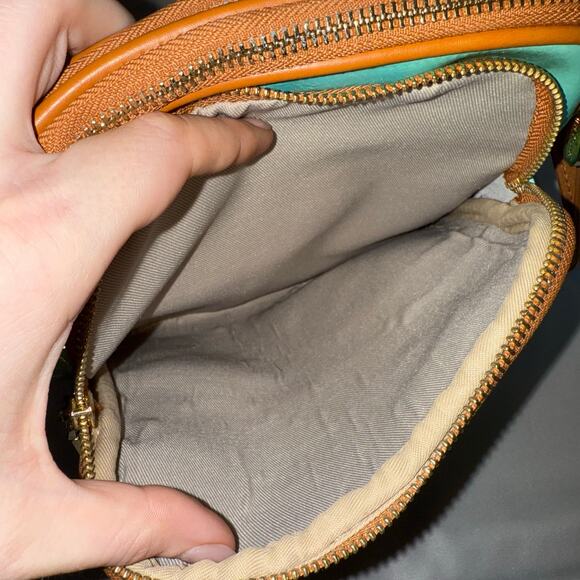 Valentina Genuine Leather Turquoise Brown Crossbody Bag - Travel Casual Durable - Picture 4 of 7